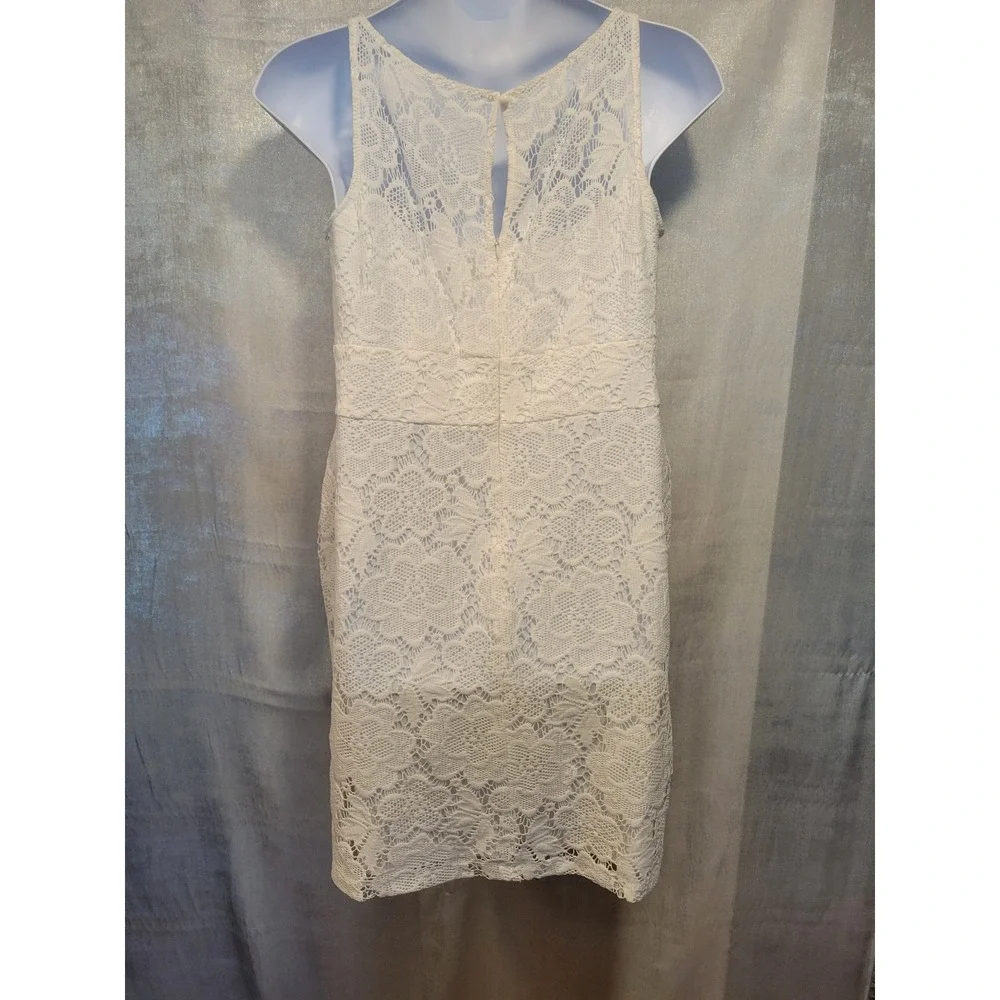 SD Collection 16 White‎ Lace Sleeveless Sheath Dress Wedding Cruise Party Church